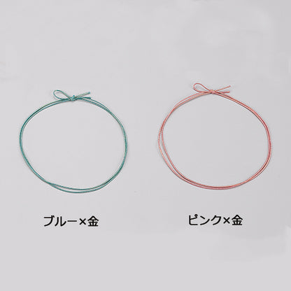 4ッ打ラメ入りゴム2重片花結び(金ラメ)　中74cm<各100本入>