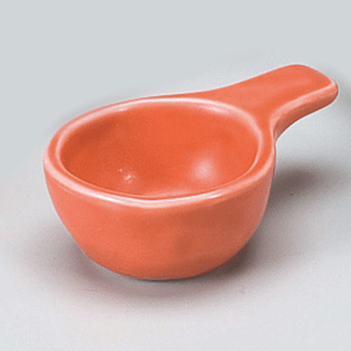 540-10010　手付き丸珍味　柿釉