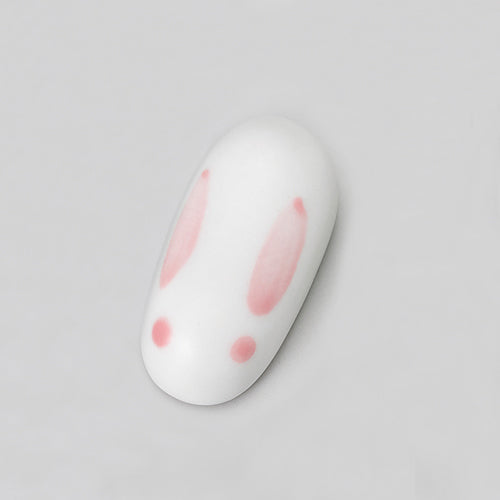 610-32263　楕円うさぎ箸置　ピンク