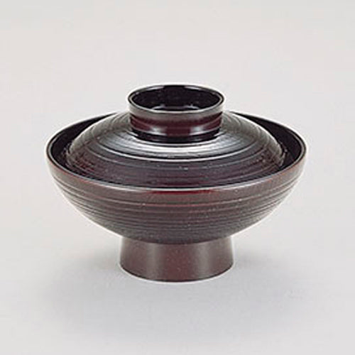 350-13022　4.5寸ヘギメ小槌椀<耐熱>　タメ内黒