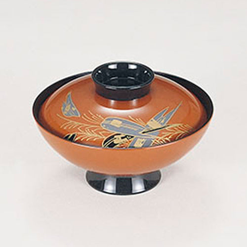 350-14041　4.5寸小槌椀　朱箔笹