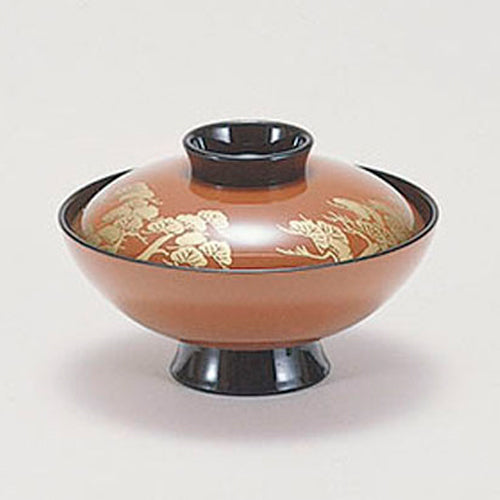 350-14061　4.5寸小槌椀　朱松