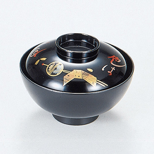 350-15212　4寸千代原椀　黒いろは内黒