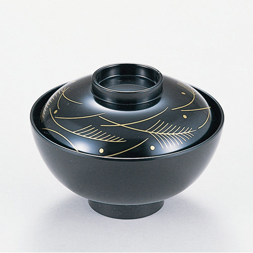 350-15272　4寸千代原椀　黒ツユ草