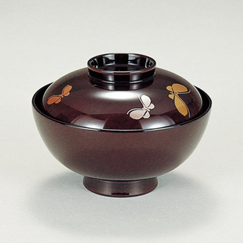 350-15432　4寸千代原椀　総タメ蝶