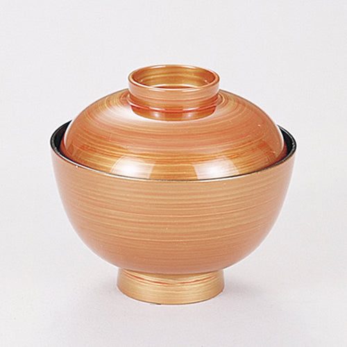 350-17172　3.7寸みやこ椀　朱金カスリ