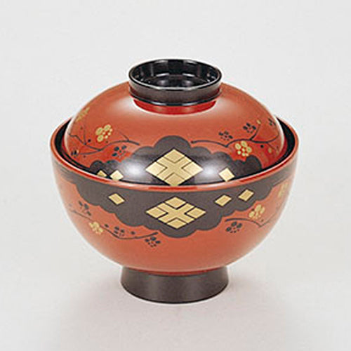 350-17142　3.7寸みやこ椀　朱正方寺