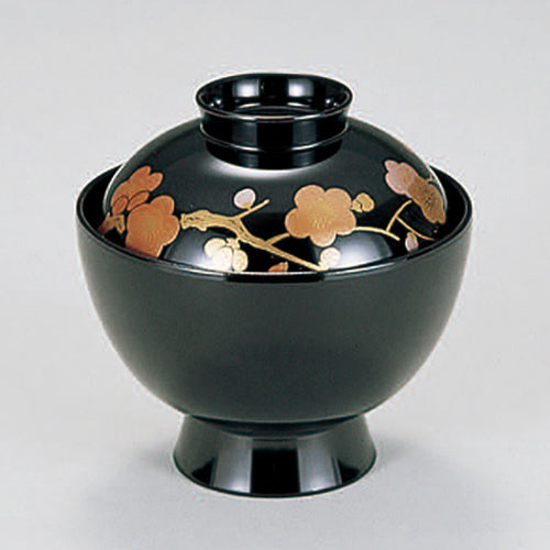 350-19132　3.5寸小吸物椀　黒枝梅