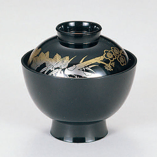 350-19142　3.5寸小吸物椀　黒梅