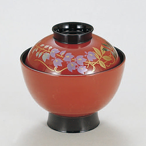 350-19092　3.5寸小吸物椀　朱フジ