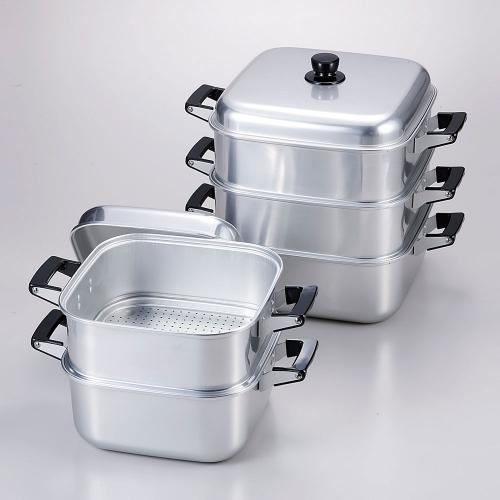 アカオアルミ角蒸 二重セット(蒸し段2コ)