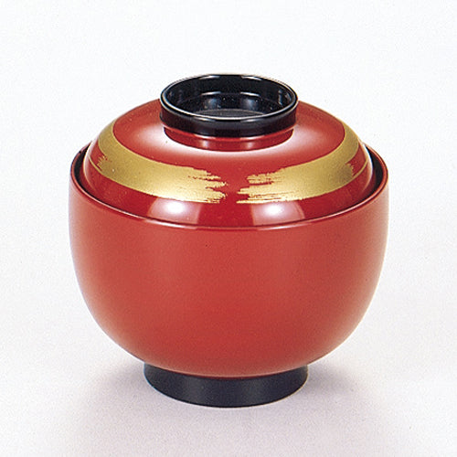350-20092　丸福椀　朱金一筆
