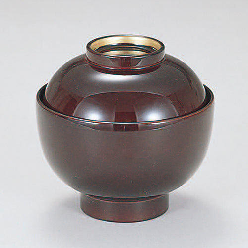 350-20342　丸福椀　鍔内金線タメ内黒