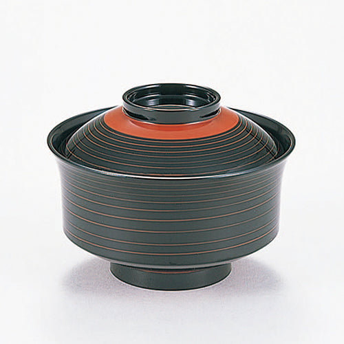 350-22162　万寿椀　黒朱線