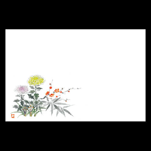 201-10083 38cm上質紙マット 四季の花(オールシーズン)