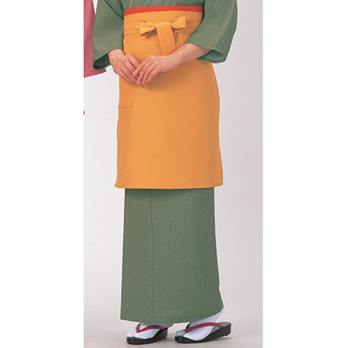 作務衣・和風スカート　麻の葉・抹茶(SK-9032)