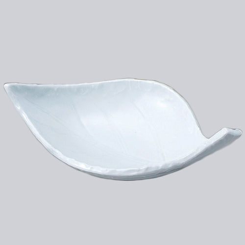 707-10296　白川(白磁)ねじり葉型多用鉢