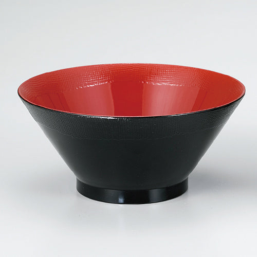 355-26016　布目茶漬椀　黒内朱