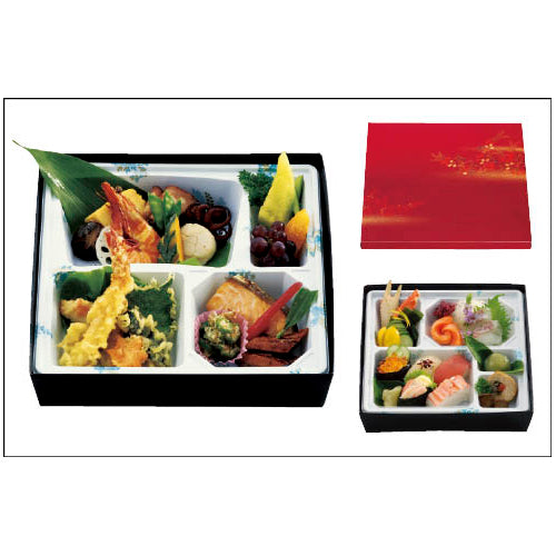 二段弁当容器　80-80　朱染