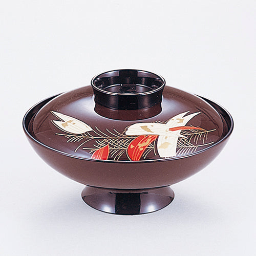 350-73431　5.5寸小槌型煮物椀　タメ箔笹