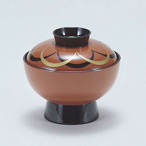 350-52011　4寸高仙才椀　朱梅