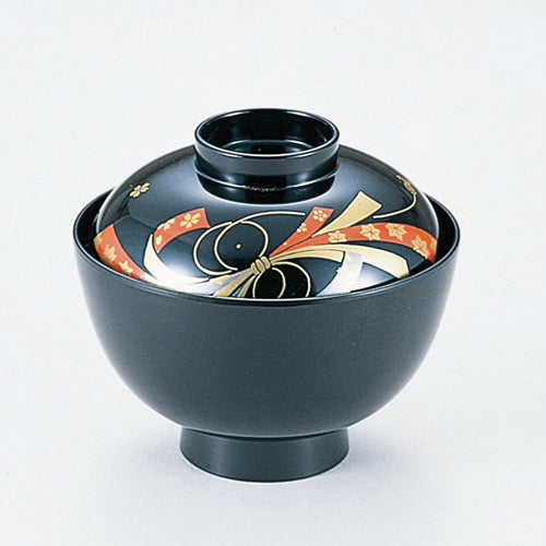 350-17282　3.7寸みやこ椀　総黒回りのし