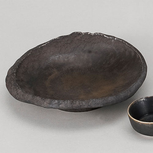 535-00088　金結晶渕石目楕円向付