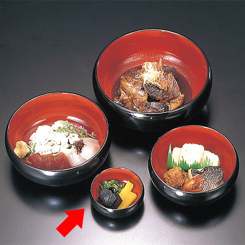 花屋鉢　黒ハケ目内朱