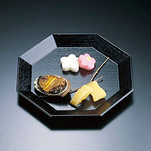 420-22011　八角皿　黒