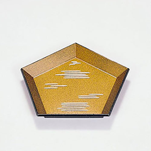 420-23031　五角皿　金パール