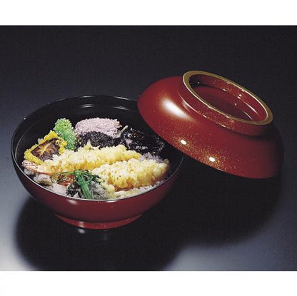 6寸丼　朱梨地内黒
