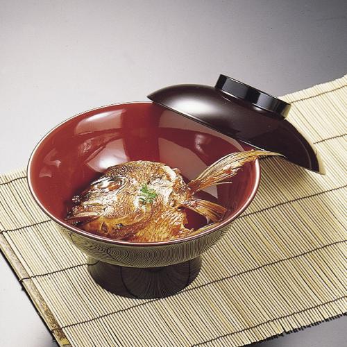 7寸高台丼　タメ内朱