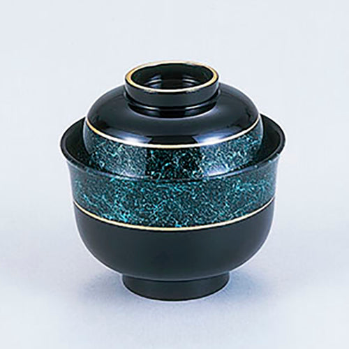 350-40152　弥生椀　エメラルド乱糸金線