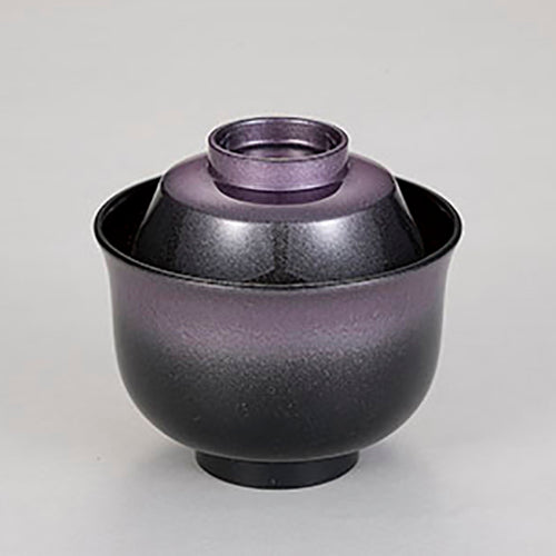 350-41102　花見小路椀　紫黒ぼかし