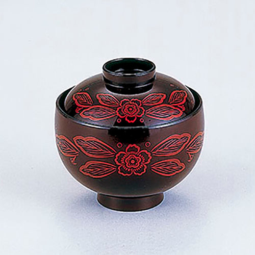 350-42252　浄土椀　タメ吉野絵内黒