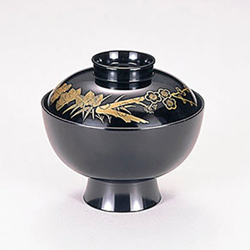 350-54032　4.3寸雑煮椀　黒梅