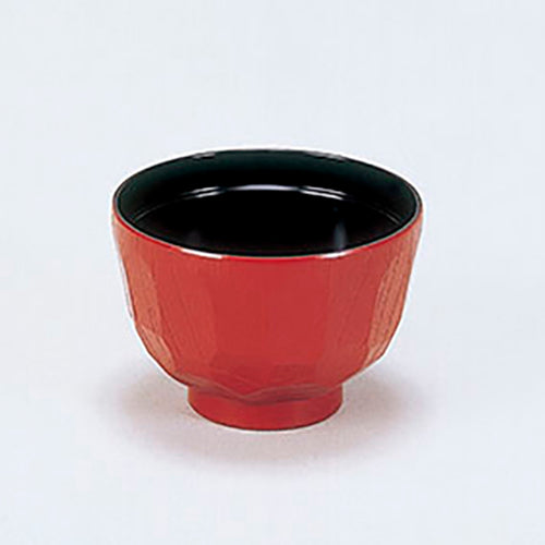 350-66012-01　3.2寸亀甲小吸物椀<厚口>　朱内黒<身>