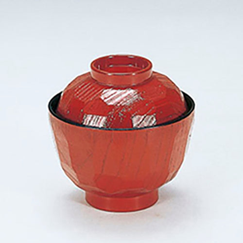 350-66012　3.2寸亀甲小吸物椀<厚口>　朱内黒