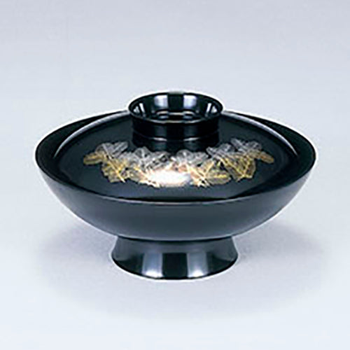 350-73222　5.5寸小槌型煮物椀　総黒松葉