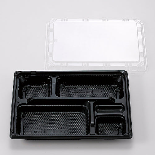 128-10236　弁当容器　KE-1A黒 OPS蓋セット 800セット入