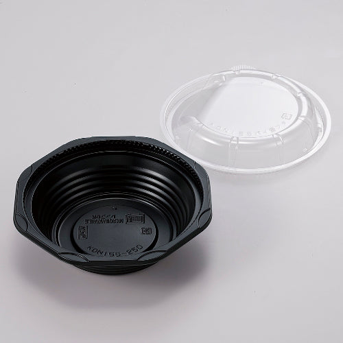 128-10344　弁当容器　KDN155-250黒 OPS蓋セット 1800セット入