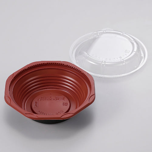 128-10345　弁当容器　KDN155-250朱黒 OPS蓋セット 1800セット入