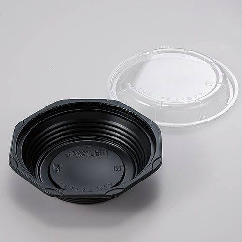 128-10346　弁当容器　KDN175-350黒 OPS蓋セット 1600セット入