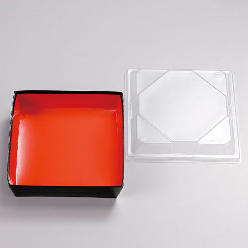 128-10280　弁当容器　YJ-7朱黒 OPS盛蓋セット 400セット入