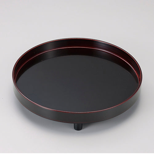 159-10167　8寸丸盛器足付　漆タメ