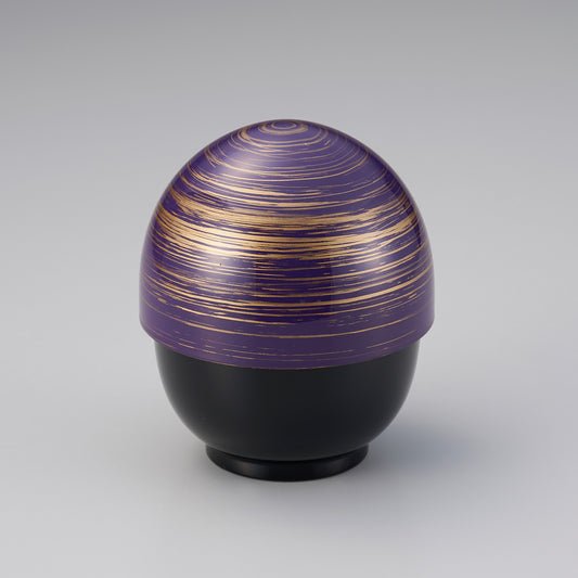 360-20132　紫翠椀　紫金カスリ、黒内黒