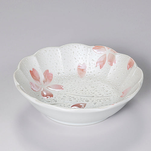 517-00086　パール花友禅　菊型4.5寸小鉢