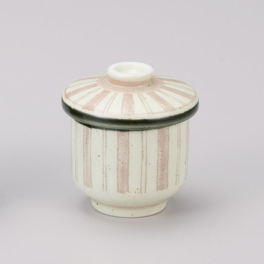 524-10005　豆蒸碗　十草織部流し