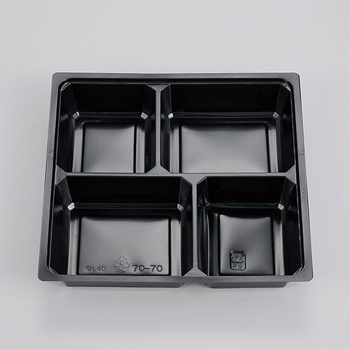 弁当容器　70-70黒椿(ワンピース)<300個入>