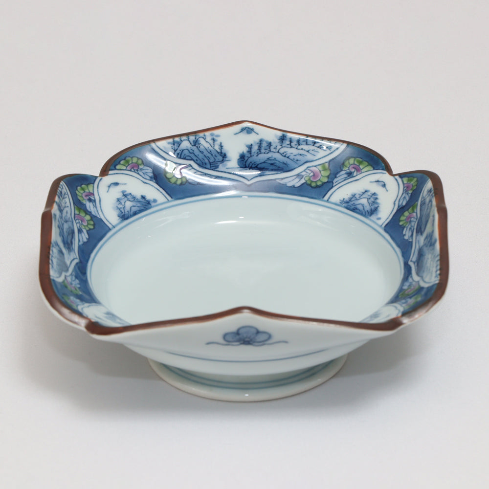 707-10021　四方切唐草木甲割山水向付
